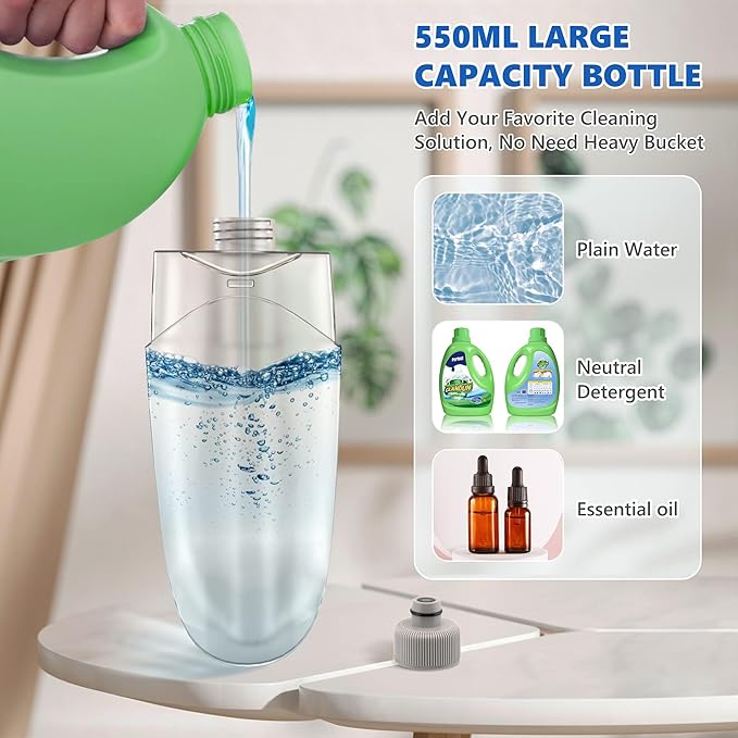 Spray Mops for Floor Cleaning - BPAWA Microfiber Floor Mop Flat Wet Mop Dry Dust Mop for Hardwood Laminate Wood Tile Vinyl Kitchen Bathroom Floors with 4 Washable Pads Reusable 550ML Refillable Bottle