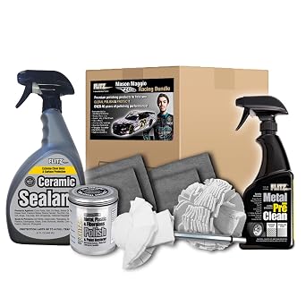 FLITZ Mason Maggio Racing Bundle - USA-Made Car Cleaning Kit - Includes 1lb Polish, 32oz Sealant, 16oz Metal Pre-Clean, 