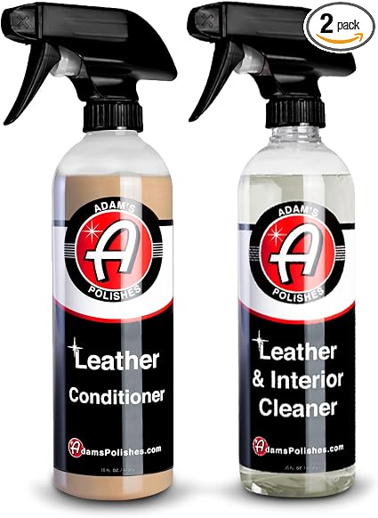 Adam's Polishes Leather Care Kit - Leather Cleaner & Conditioner Car Cleaning Supplies | UV Protection for Interior Acce