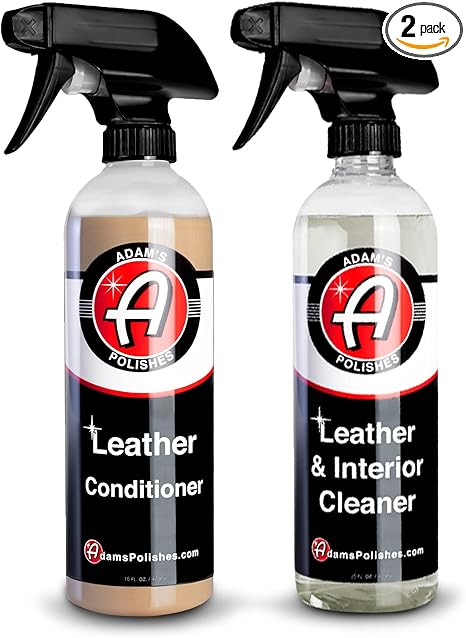 Adam's Polishes Leather Care Kit - Leather Cleaner & Conditioner Car Cleaning Supplies | UV Protection for Interior Acce