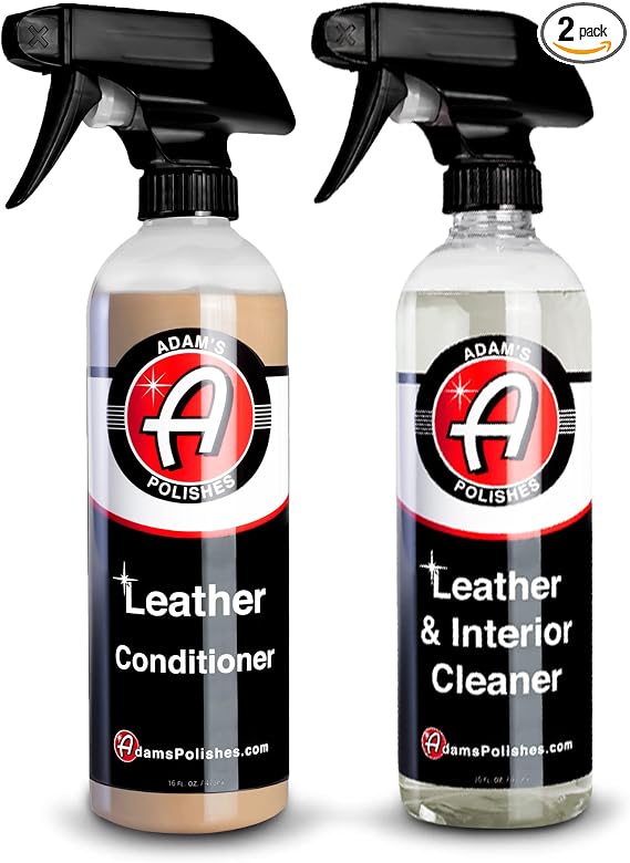 Adam's Polishes Leather Care Kit - Leather Cleaner & Conditioner Car Cleaning Supplies | UV Protection for Interior Acce