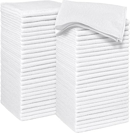 HOMEXCEL Microfiber Washcloths Towel Pack of 50, 12" x 12" Highly Absorbent and Soft Face Towels Wash Cloths for Bathroo