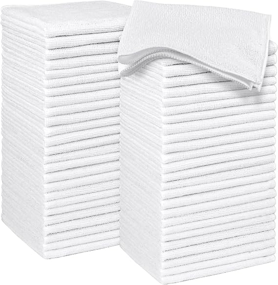 HOMEXCEL Microfiber Washcloths Towel Pack of 50, 12" x 12" Highly Absorbent and Soft Face Towels Wash Cloths for Bathroo