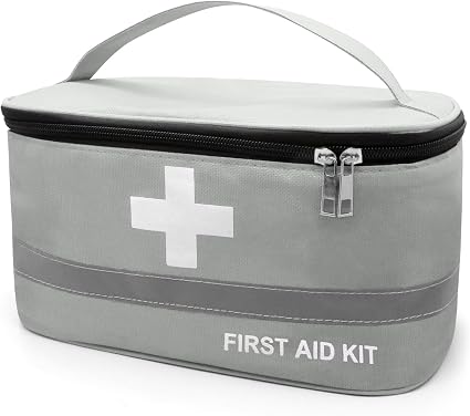 Faylapa Empty First Aid Bag, 10.2x5.5x5.5 inches Portable Outdoor First Aid Medical Storage Bag, Multi-Function Emergenc