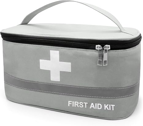 Faylapa Empty First Aid Bag, 10.2x5.5x5.5 inches Portable Outdoor First Aid Medical Storage Bag, Multi-Function Emergenc