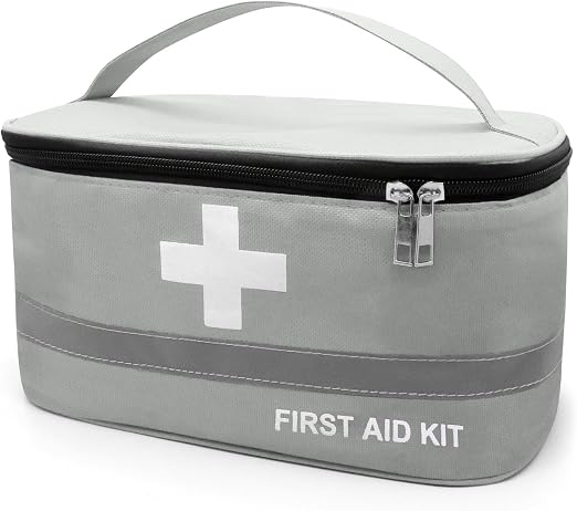 Faylapa Empty First Aid Bag, 10.2x5.5x5.5 inches Portable Outdoor First Aid Medical Storage Bag, Multi-Function Emergenc