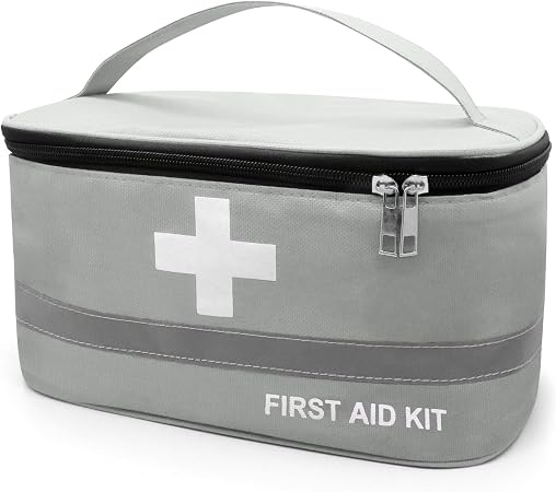 Faylapa Empty First Aid Bag, 10.2x5.5x5.5 inches Portable Outdoor First Aid Medical Storage Bag, Multi-Function Emergenc