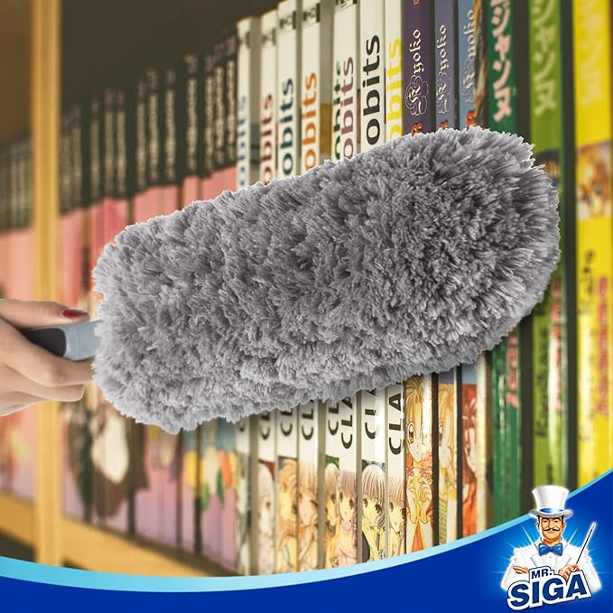 MR.SIGA Lint Free Microfiber Duster Refills, Washable Duster for Household Cleaning, 2 Pack