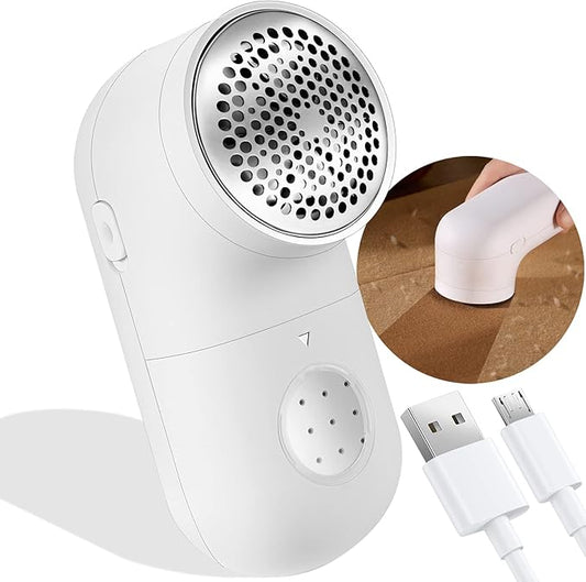 Fabric Shaver, Electric Lint Remover, 2.0 USB Rechargeable Fabric Defuzzer, Reusable Cordless Sweater Shaver can be Used Anywhere (2.0 Pro, White)