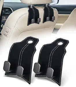 Purse Hook for Car, Car Hooks for Seat Headrest Metal & Premium Leather 2026 Latest, Auto Headrest Hanger Organizer Acce