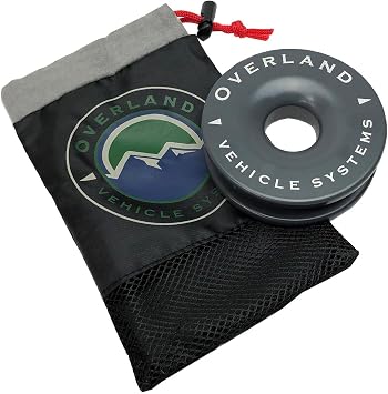 Overland Vehicle Systems Combo Pack of Soft Shackle 7/16" 41,000 lb. and Recovery Ring 4.0" 41,000 lb. with Storage Bag 