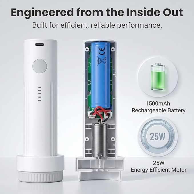 Cordless Electric Vacuum Pump for Vacuum Storage Bags, Mini USB-C Rechargeable Vacuum Bag Pump, Portable Travel Pump for Vacuum Seal Bags, Clothes, Bedding & Comforters (Bags Not Included)