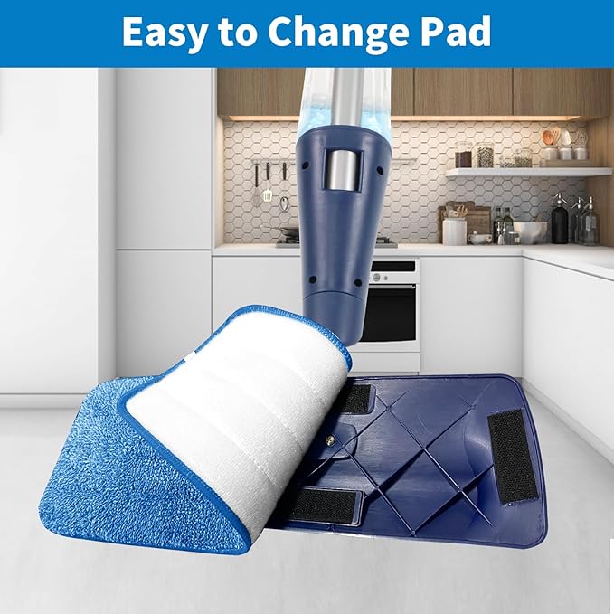 3 Pack Microfiber Reusable Mop Pads, Wet/Dry Floor Cleaning Refill Mop Pads, Spray Mop Hard Wood Floor Mop Pads Refills, Machine Washable Power Mop Pads Replacement