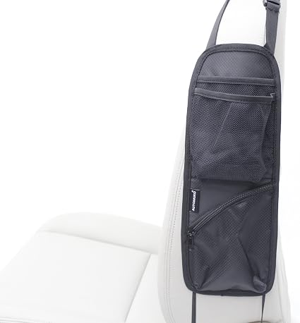 Seat Side Organizer, for Use On Any Front Passenger Car Seats for Cars, Trucks, Mini Vans and SUVs with One-Year Limited