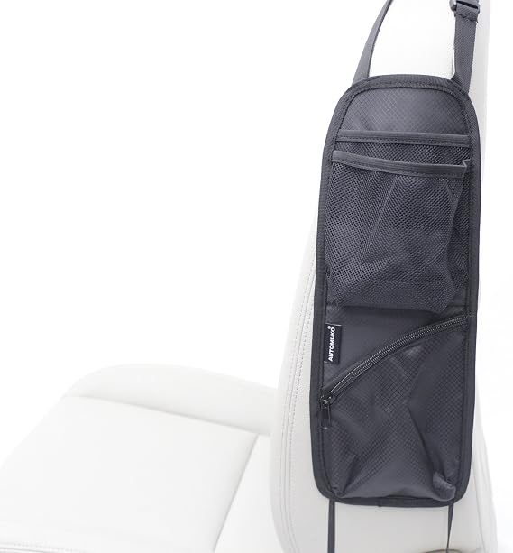 Seat Side Organizer, for Use On Any Front Passenger Car Seats for Cars, Trucks, Mini Vans and SUVs with One-Year Limited