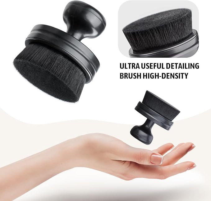 BABYSHEEP Car Tire Shine Applicator,Vegan Tire Shine Brush with Stand for Auto Detailing Cleaning Service,Black+Blue (2pc)