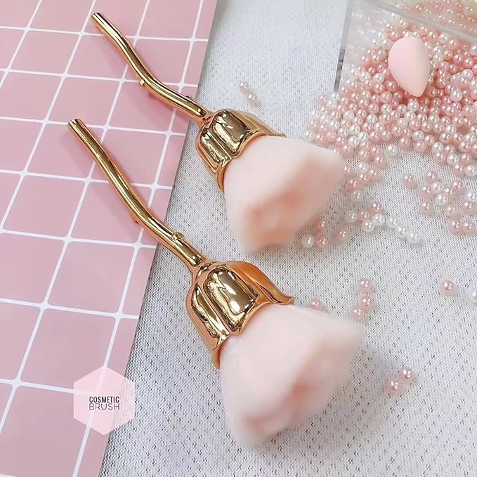 1Pc Nail Dust Brush for Acrylic Nails Acrylic Nail Brush Cleaner Nail Brushes for Cleaning Dust Large Powder Brush Makeup Blush Brush Manicure Remover Brush Nail Art Tools (Gold-2)