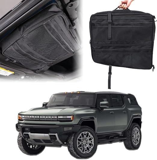 Car Sunroof Organizer Bag Compatible with 2024 2025 2026 Hummer EV Hardtop Roof Panel Storage Bag Waterproof Foldable Mu