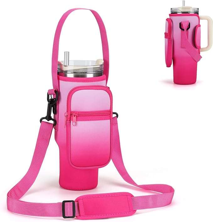 GOEWY Water Bottle Carrier Bag for Stanley Cup 40/30oz with Phone Pockets