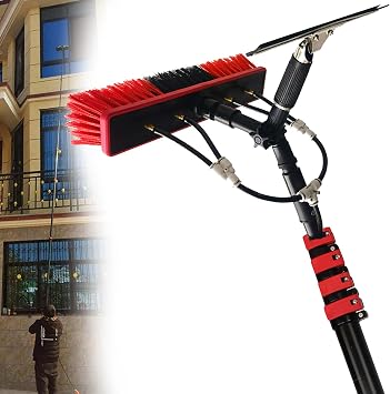 12-36ft Water Fed Kit w/Water Fed Telescopic Brush,Window Cleaning Brush,Car Wash Brush,for Home and Commercial Window S