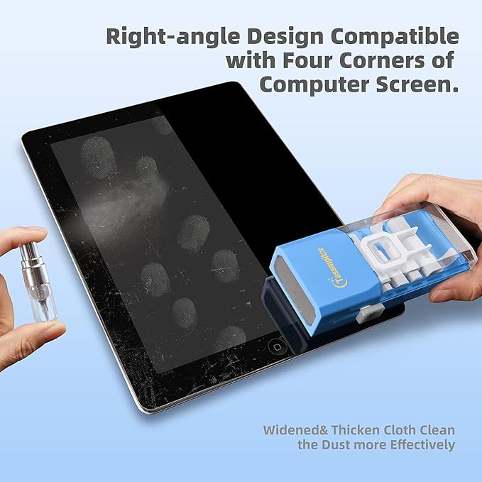 Tassmpitor Laptop Cleaning Kit, All in 1 Keyboard Cleaning kit for MacBook iPad iPhone, Compact Keyboard Cleaner with Brush and Spray for Tablet, Airpods, Earbud, Computer Screen, PC Monitor, SkyBlue
