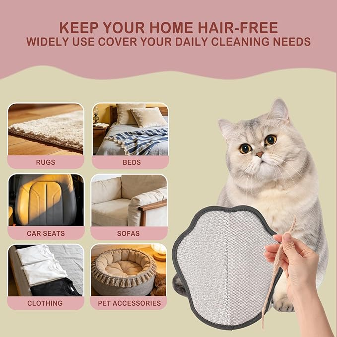 WoofPick 2 PCS Efficient PU Pet Hair Removal Gloves, Cat Dog Hair Remover, Electrostatic Deshedding Mitts, Gentle Reusable Fur Removal Tool for Furniture, Couch, Clothes & Car