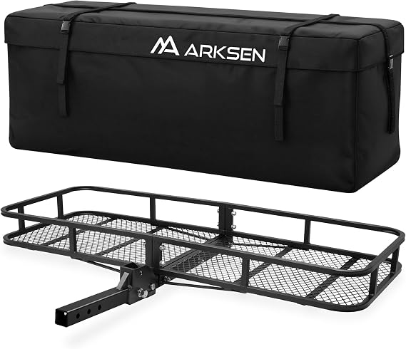 ARKSEN 60" x 23" x 5.5" Folding Hitch Cargo Carrier w/Bag(16.5 Cu Ft)