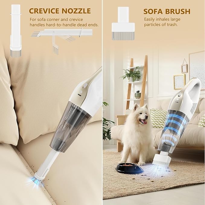 MYUAKO Handheld Vacuum Cordless, 16000Pa 160W Handheld Car Cordless Vacuum Cleaner with LED Screen,30Min Powerful Hand Vacuum Cordless Rechargeable Lightweight Car Vacuum Cleaner High Power