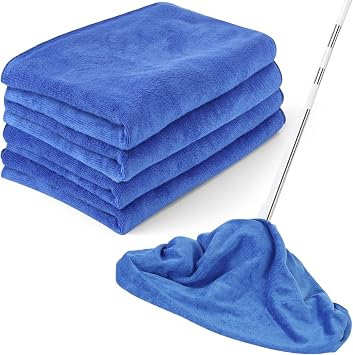 4 Pack Extra Large Microfiber Cleaning Cloths 20"x30", Lint-Free Reusable Towels for Home, Glass, Windows, Office, Kitch