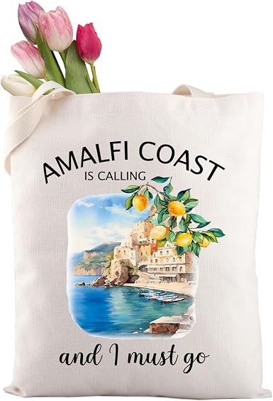 XYANFA Amalfi Coast Lemon Tote Bag Italy Gift Italian Gift Italy Trip Gift Amalfi Coast Is Calling And I Must Go Shoppin