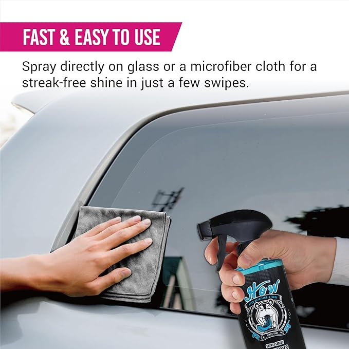 H.O.W SHINE SERIES Lustrous Glass Cleaner｜Streak-Free Window Washer Spray｜Tint-Safe & Ammonia-Free｜Windshield Wiper Fluid & Oil Film Remover｜For Car Windows, Shower Doors, Mirrors, and More (16 oz)