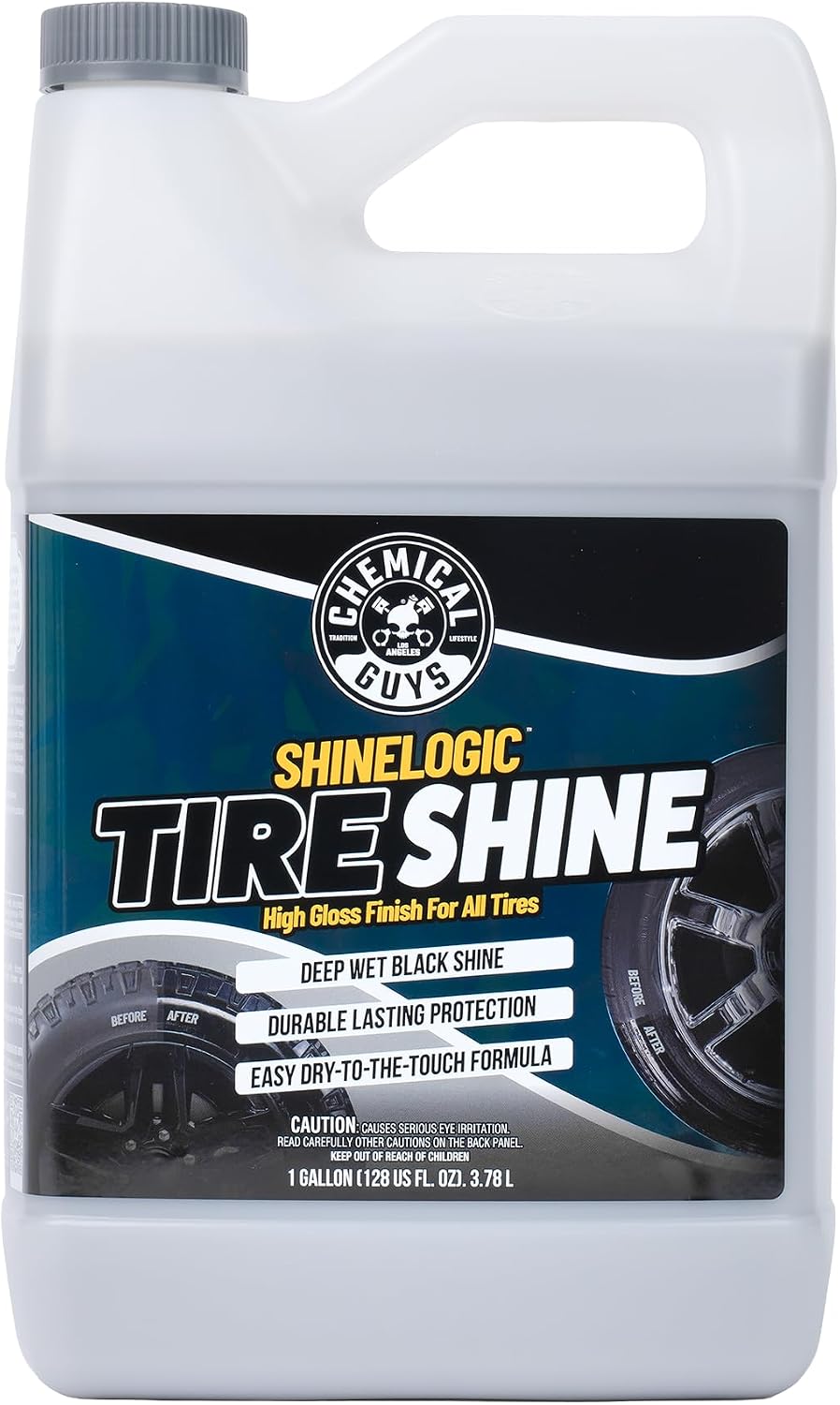 Shine Logic High-Gloss Tire Shine Dressing, Black, 1 Gallon
