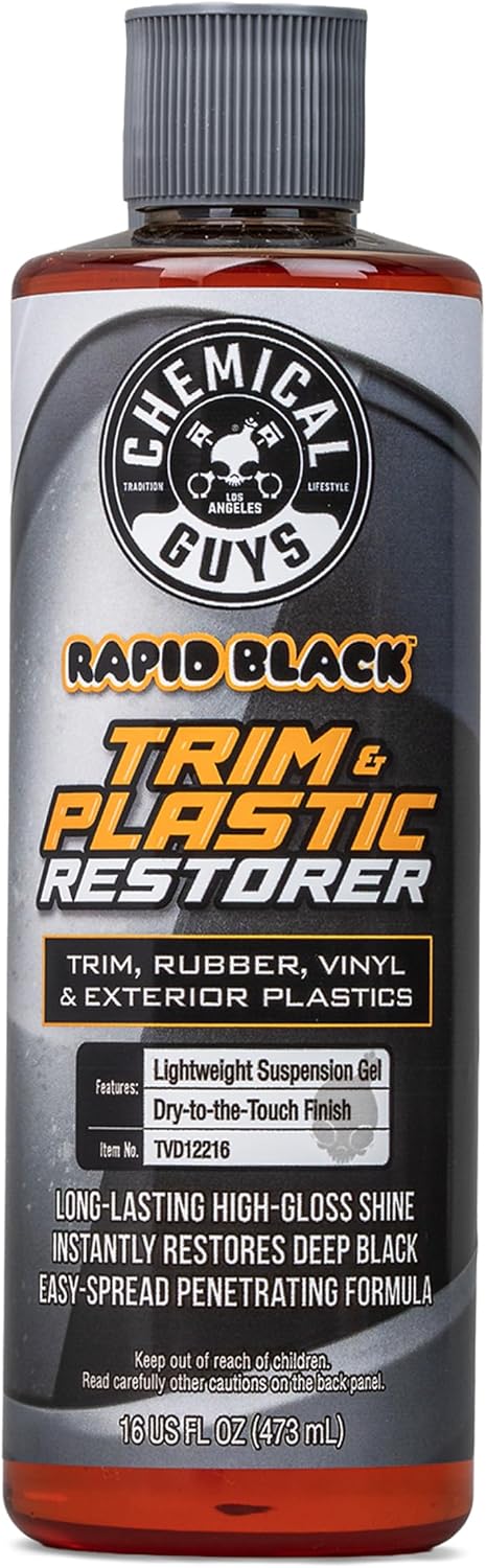 Black Trim Restorer Gel for Exterior Plastic & Rubber, 16 oz