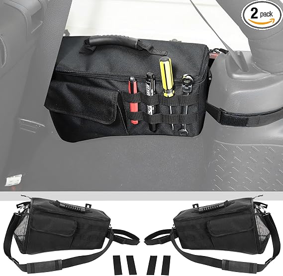 Voodonala for Jeep Storage Bag Box Rear Trunk Pockets Organizer for 2007-2018 Jeep Wrangler JK JKU 4 Door, Durable Oxfor