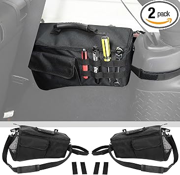 Voodonala for Jeep Storage Bag Box Rear Trunk Pockets Organizer for 2007-2018 Jeep Wrangler JK JKU 4 Door, Durable Oxfor
