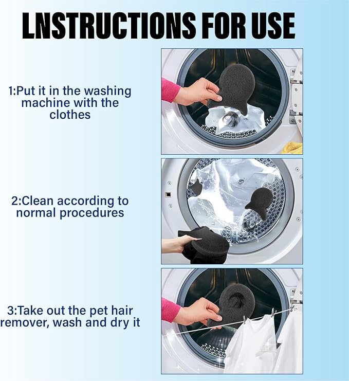 Pet Hair Remover for Laundry, Reusable Dog & Cat Hair Remover Tool, Effectively Removes Pet Hair, Lint and Dander from Bedding and Clothing, Suitable for Washing Machines, Dryers 6PCS