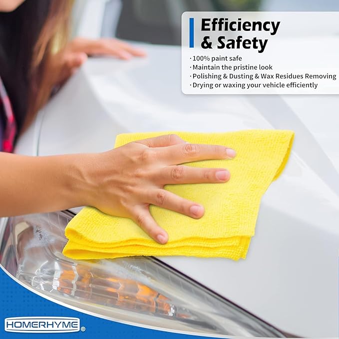 Microfiber Towels for Cars, 96 Pack Microfiber Cleaning Cloths, 11.5"*11.5" Cleaning Towels Bulk Absorbent Lint-Free, All-Purpose Rags for bar, Office, Household Cleaning