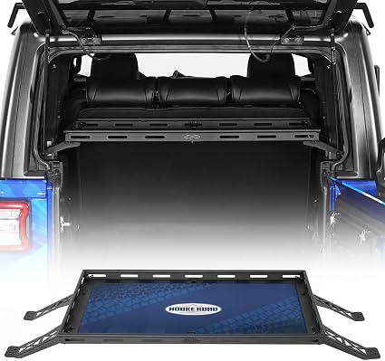 Hooke Road Rear Trunk Cargo Rack Basket Tray for 2007-2026 Jeep Wrangler JK JL 4-Door Hardtops, Sturdy Steel Shelf for C