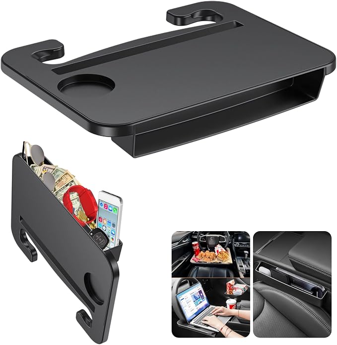 2-in-1 Steering Wheel Desk - Steering Wheel Tray Table with Seat Gap Filler Organizer | Car Food Tray for Driver | Car D