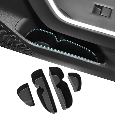 Door Side Storage Box Compatible with 2019-2025 Toyota RAV4 Accessories, Front & Rear 4PCS Door Handle Insert Organizer 