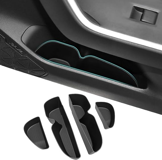Door Side Storage Box Compatible with 2019-2025 Toyota RAV4 Accessories, Front & Rear 4PCS Door Handle Insert Organizer 