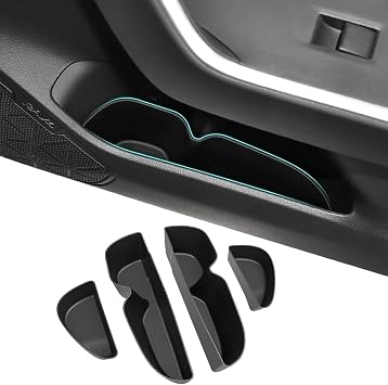 Door Side Storage Box Compatible with 2019-2025 Toyota RAV4 Accessories, Front & Rear 4PCS Door Handle Insert Organizer 