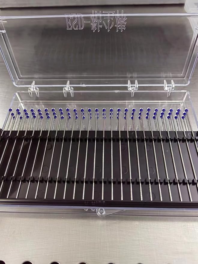 ESD Professional Stainless Steel Gel Swab Sticks for Cleaning Camera Lenses, sensors, PCB, SMT, semiconductors and Particularly Sensitive Electronics. (Blue-100Packs, Electrostatic adsorption)