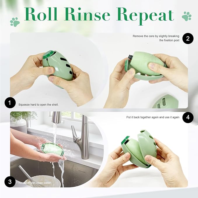 Reusable Washable Gel Lint Roller for Pet Hair, Extra Sticky Lint Remover for Clothes, Furniture, Car Seats, Portable Travel Size, Strong Adhesive, Fabric Safe