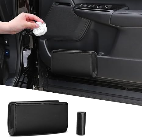Car Trash Can, Leather Vehicle Trash Bin, Car Dustbin Garbage Organizer Holder, Universal Interior Accessories Foldable 