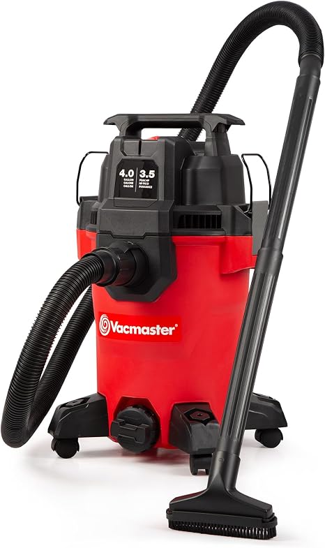 Vacmaster VCM408PF 1101 4-Gal 3.5 Peak HP Wet/Dry Vac Red - Cleanova