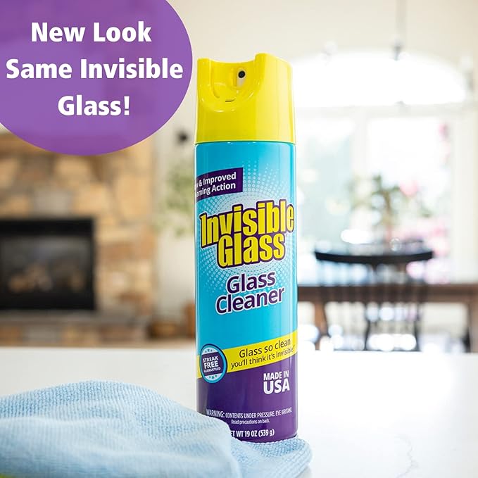 Invisible Glass 91160-6PK Premium Glass And Window Cleaner Aerosol Can Leaves Glass Streak Free And Residue Free With Improved Foaming Action, Pack Of 6