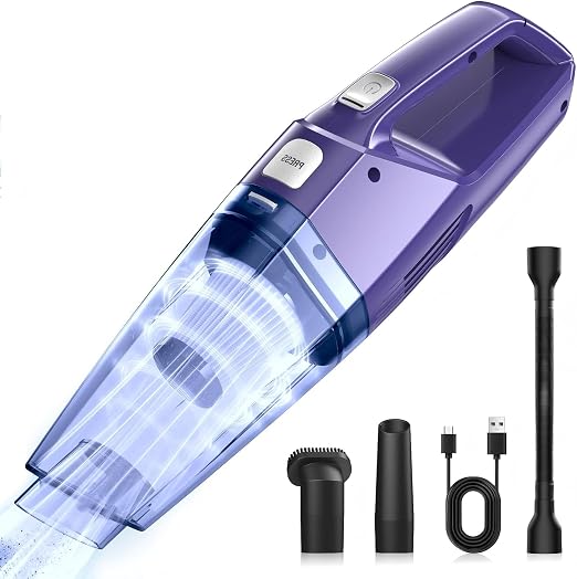 Bossdan Handheld Vacuum Cordless – Car Vac Portable with 8KPA & Multi Accessories & Low Noise, Lightweight Hand Held Vac
