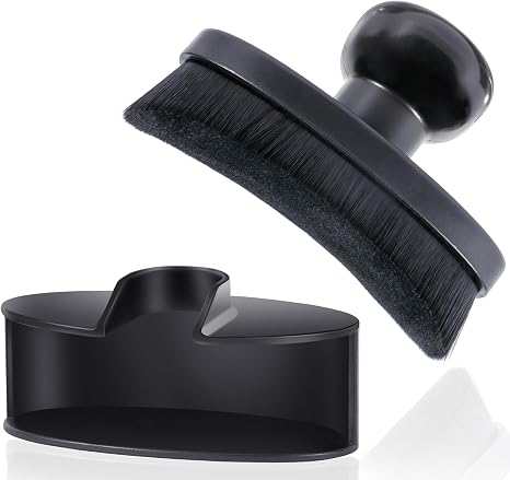 Yoseng Tire Shine Brush - Curved Brush Head & Large 3.8'' Tire Dressing Applicator with Storage Stand for Automotive Det