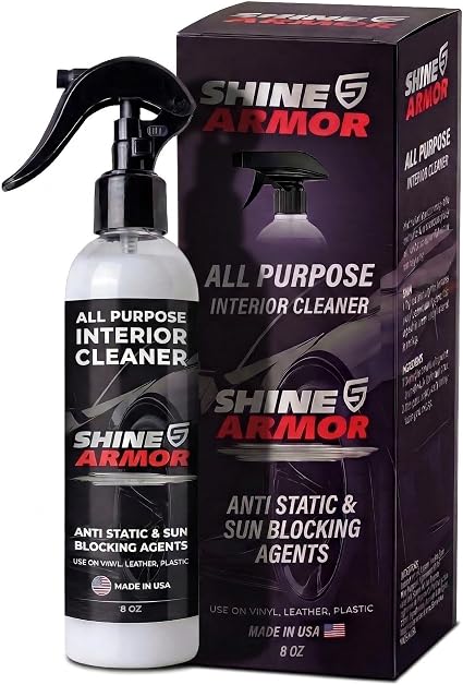 SHINE ARMOR Car Interior Cleaner & Protectant - Interior Detailer Spray with UV Defense, Streak-Free Car Cleaning Spray 